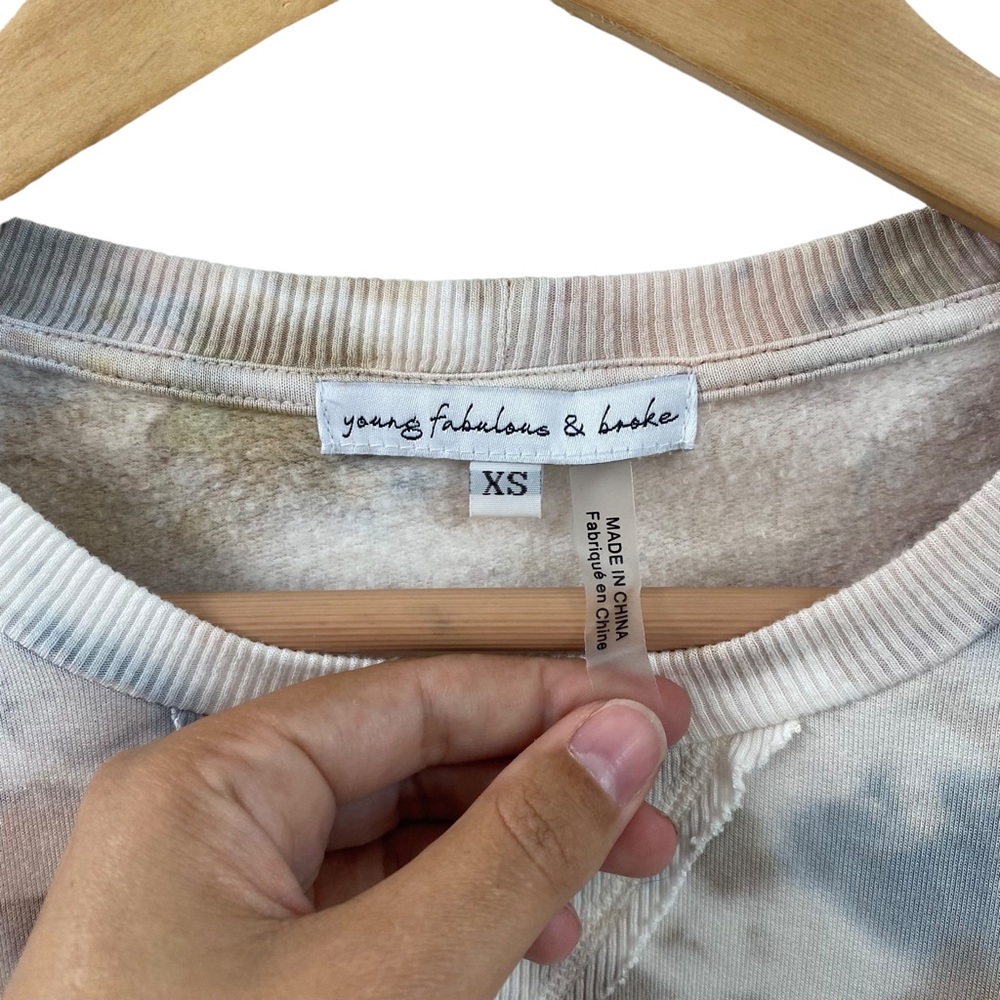 YFB "Juliette" Tie Dye Crew Neck Sweatshirt Size XS - Picture 3 of 5